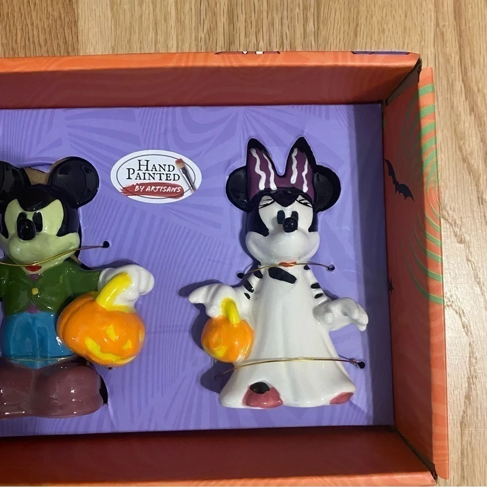 Disney Mickey Minnie Mouse Salt Pepper Shaker NEW Halloween Frankenstein Bride